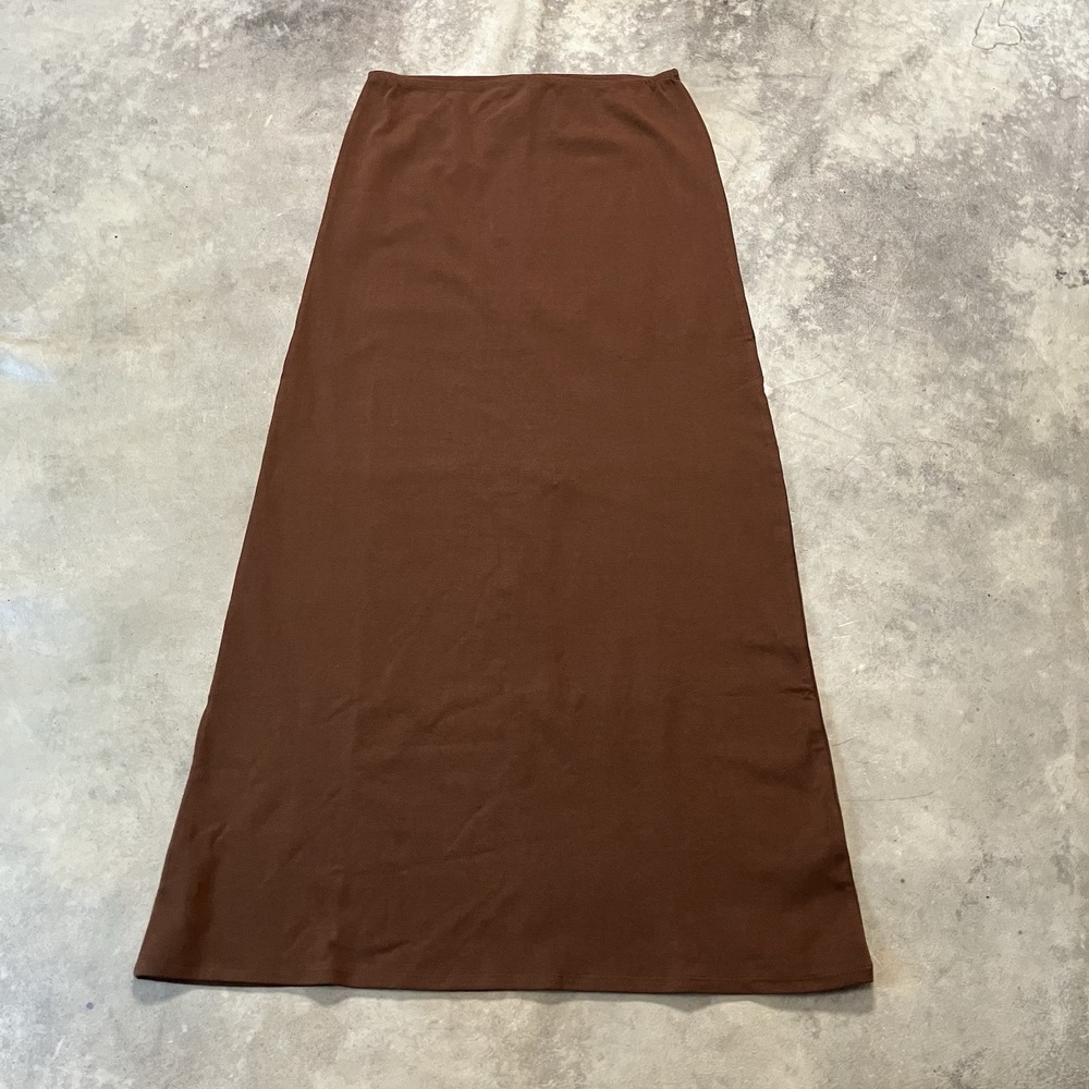 We Wore What Skirt Womens Size Medium Brown‎ Pull On Midi Saddle Jersey